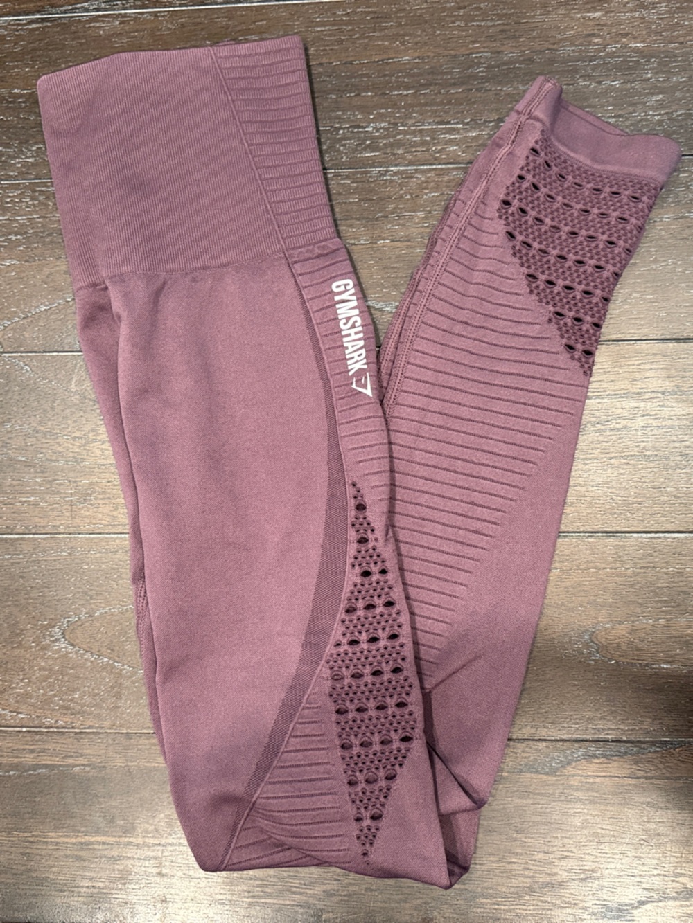 Gymshark Seamless Dusty Mauve Leggings with Vent Knit Panels